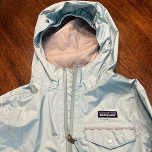 Patagonia Lightweight Light Blue Jacket with Water-Resistant Shell Sz Kids M(10)